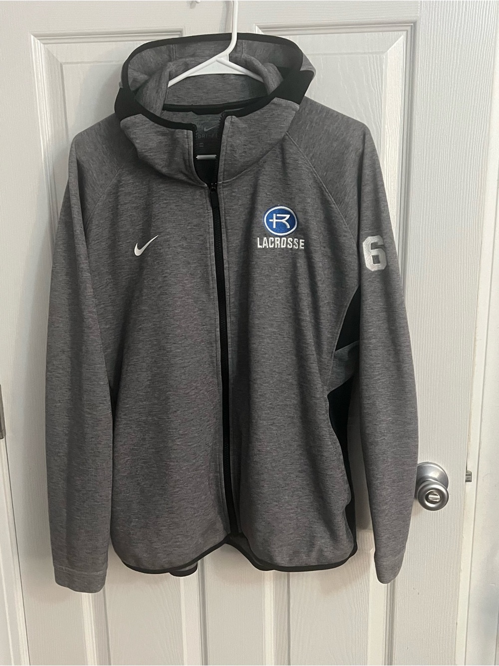 Nike Gray Lacrosse Full-Zip Performance Hoodie Jacket